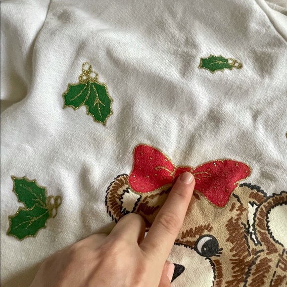 90s Vintage Teddy Bear Holiday Sweater - Picture 5 of 11